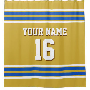 Rideaux De Douche Sapphire Blue Whats Stripes Sport Jersey