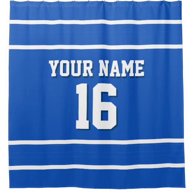 Rideaux De Douche Sapphire Blue Whats Stripes Sport Jersey (Devant)