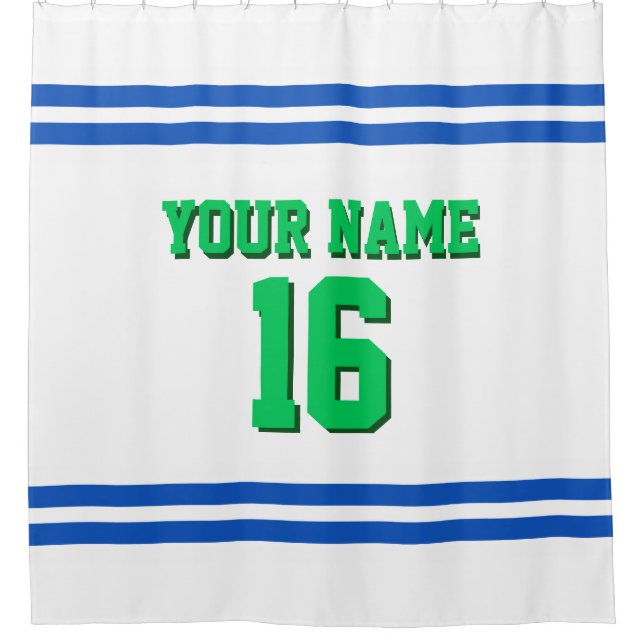 Rideaux De Douche Sapphire Blue Whats Stripes Sport Jersey (Devant)