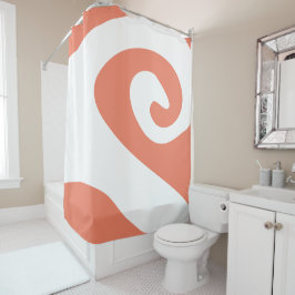 Rideaux De Douche Saumon et vague en spirale blanche