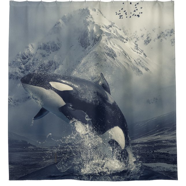 Rideaux De Douche Saute-baleine sauvage (Devant)