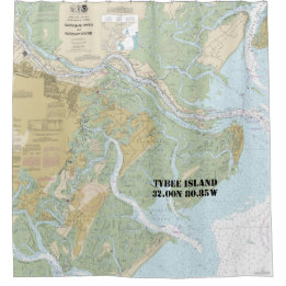 Rideaux De Douche Savannah River et Wassaw Sound - Carte marine