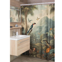 Scène botanique vintage de toucans et fleurs