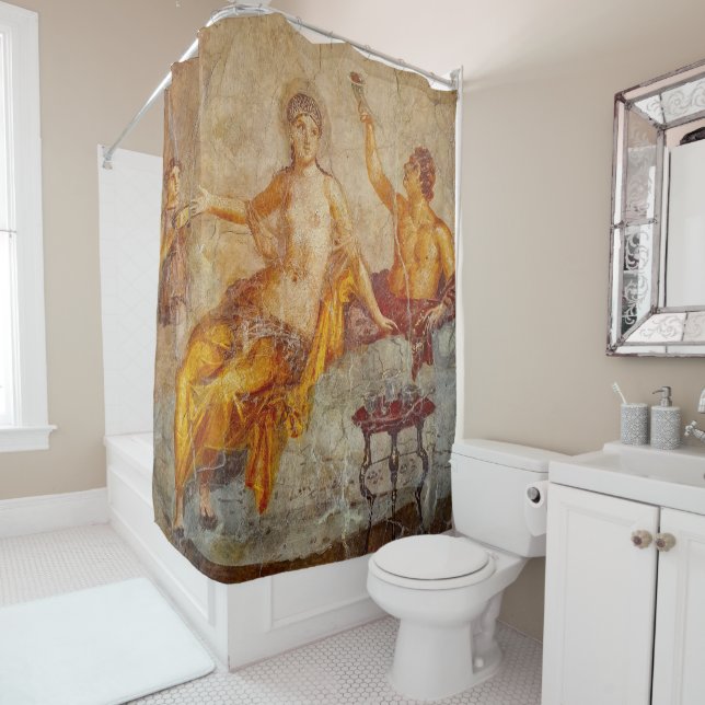 Rideaux De Douche Scène de boisson privée Fresco à Pompéi (En situation)