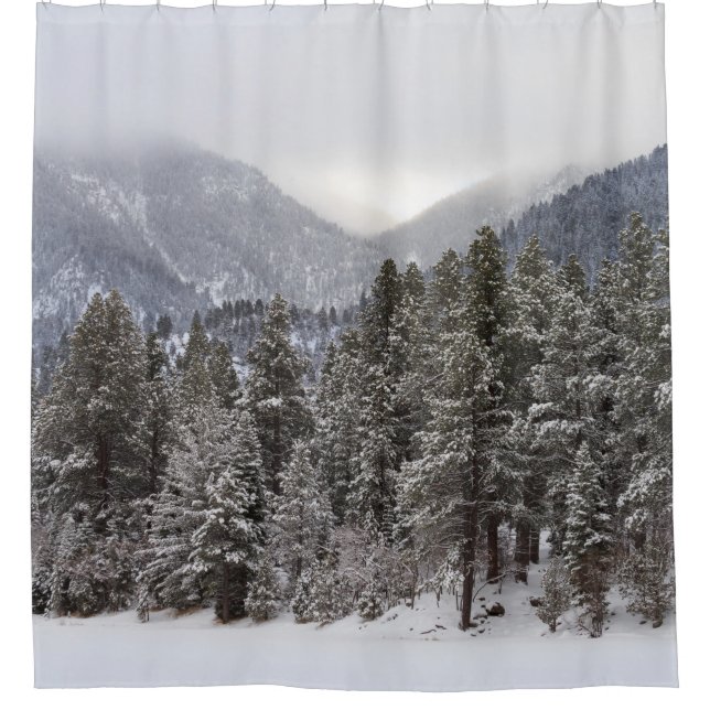 Rideaux De Douche Scène de forêt d'hiver (Devant)