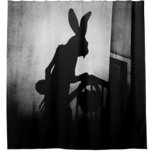 Rideaux De Douche Scène de l'ombre de Bunny de Pâques