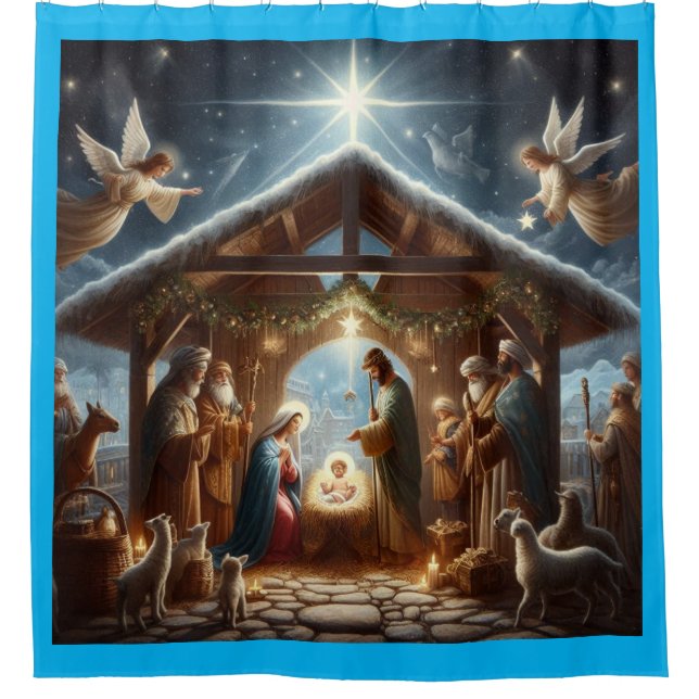 Rideaux De Douche Scène de nativité traditionnelle (Devant)