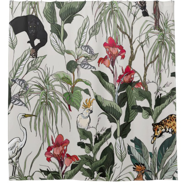 Rideaux De Douche Seamless Pattern Hand Drawn Botanical Illustration (Devant)