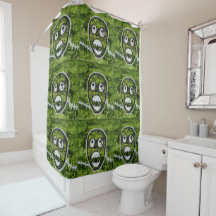 Rideaux De Douche Seedy Pete Cute Skull Monster Green Original Art