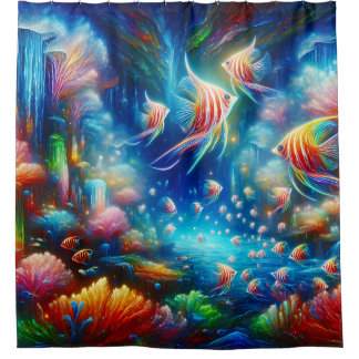 Rideaux De Douche "Sérénité de la Symphonie de Corail"