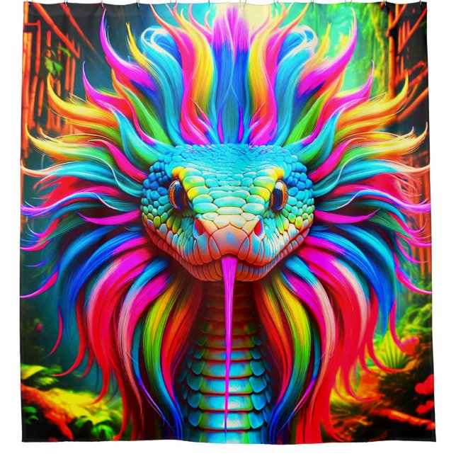 Rideaux De Douche Serpent arc-en-ciel (Devant)