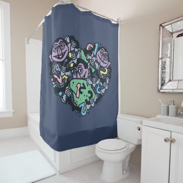 Rideaux De Douche Sésame Sésame | Comte von Count Doodle Heart (En situation)