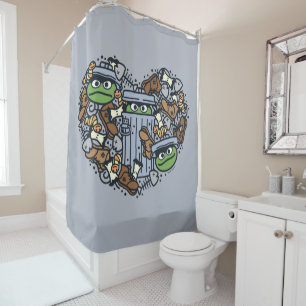 Rideaux De Douche Sésame Sésame Oscar the Grouch Doodle Heart