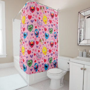 Rideaux De Douche Sesame Street Valentine Hearts Motif