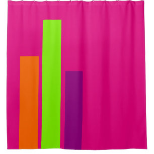 Rideaux De Douche SEULS LES PISTES DE COULEUR - magenta vert printem