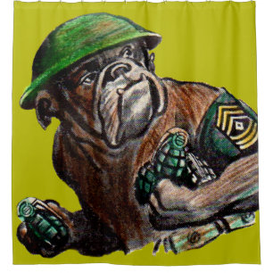 Rideaux De Douche Sgt Rover, chien-chien 2ème guerre mondiale