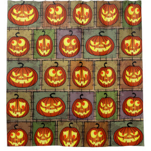 Rideaux De Douche Shabby Halloween, arrière - plan vintage.