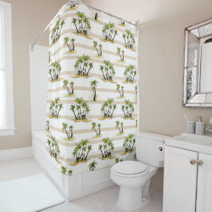 Rideaux De Douche Shack tropical et paumes