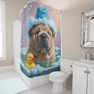Rideaux De Douche Shar Pei Débraillé Endormi Mignon Drôle