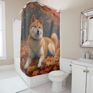 Rideaux De Douche Shib Inu en automne Leaves automne Inspire