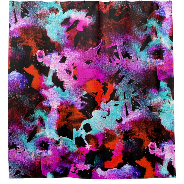 Rideaux De Douche Shibori Batik : Aquarelle Gradient Tie Dye (Devant)