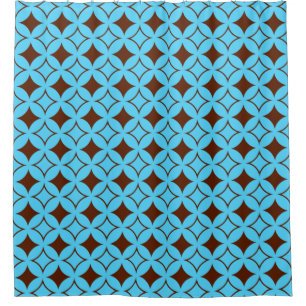 Rideaux De Douche Shippo bleu et marron