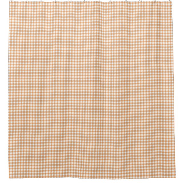 Rideaux De Douche Shower curtain with a beige and white gingham  (Devant)