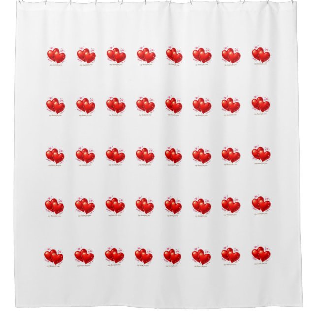 Rideaux De Douche Shower Curtain with hearts. (Devant)
