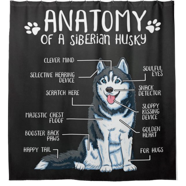 Rideaux De Douche Sibérie Husky| Dons amusants Propriétaire de Husky (Devant)