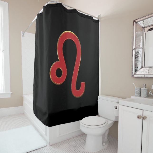 Rideaux De Douche SIGNE LEO Zodiac Juillet Août Anniversaire Astrolo (En situation)