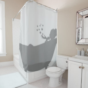 Rideaux De Douche Silhouette de la femme dans la baignoire
