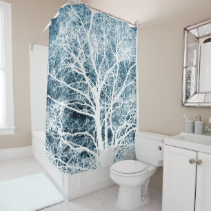Rideaux De Douche Silhouette de l'arbre