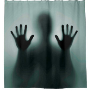Rideaux De Douche Silhouette effrayante mystérieuse drôle d'homme de