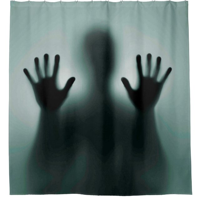 Rideaux De Douche Silhouette effrayante mystérieuse drôle d'homme de (Devant)