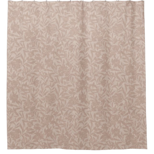 Rideaux De Douche Silhouettes florales mousse mocha tan chaud (Devant)