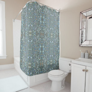 Rideaux De Douche Silver brillant brillant brillant Mosaïque fantais