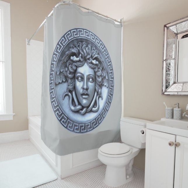 Rideaux De Douche Silver Medusa Grey (En situation)