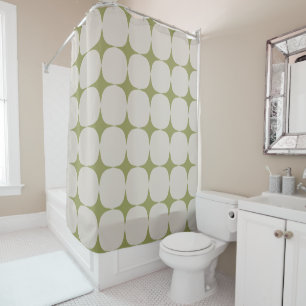 Rideaux De Douche Simple motif vert sauge moderne du milieu du siècl