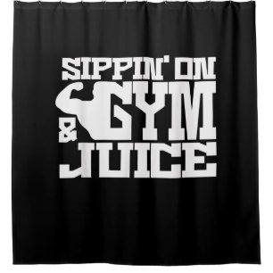 Rideaux De Douche Sippin Sur Jus De Gym - Les Chemises D'Entraînemen