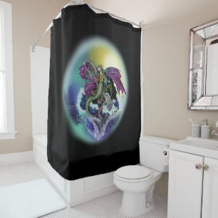 Rideaux De Douche Sirène, Dragon, & Dauphin
