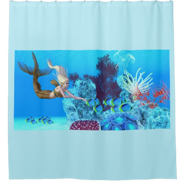 Rideaux De Douche Sirène Golden Reef (Devant)
