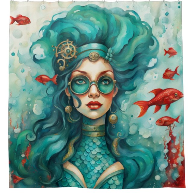 Rideaux De Douche "Sirène mécanique" (Devant)