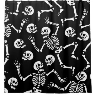 Rideaux De Douche Skeleton Dance Party : Halloween sans couture