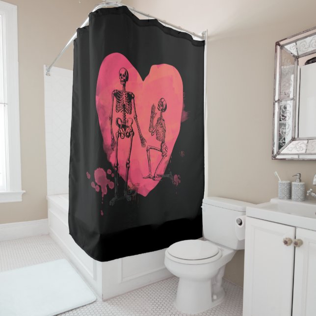 Rideaux De Douche Skeleton Love (En situation)