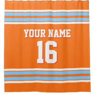 Rideaux De Douche Sky Blue White Stripes Sports Jersey