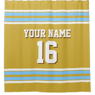 Rideaux De Douche Sky Blue White Stripes Sports Jersey