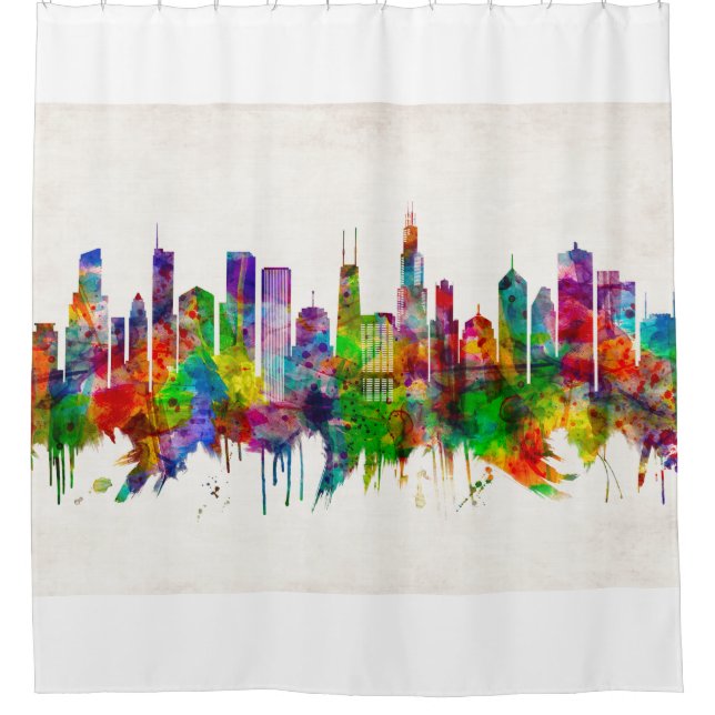 Rideaux De Douche Skyline de Chicago (Devant)