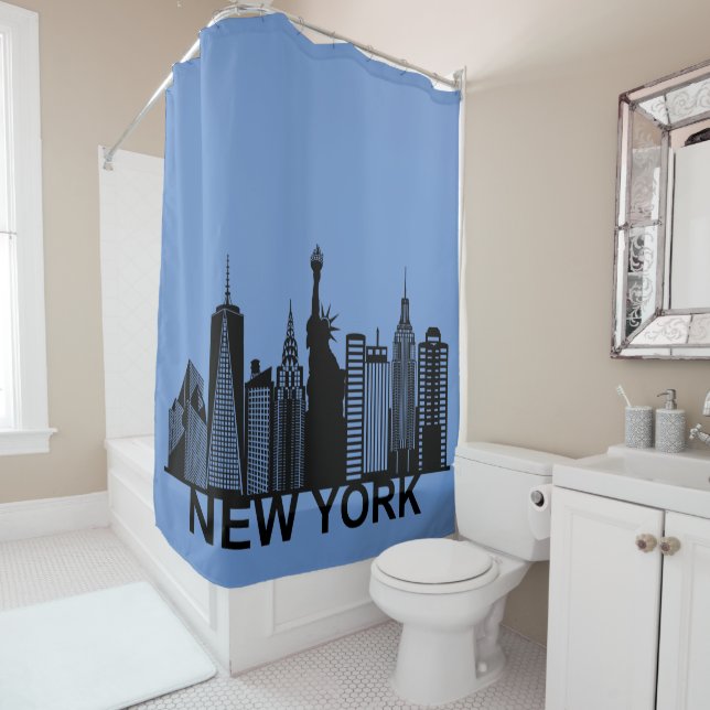 Rideaux De Douche Skyline de New York (En situation)