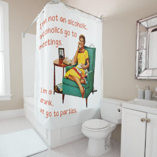 Rideaux De Douche SlipperyJoe socialiser la fête de la boisson vinta