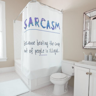 Rideaux De Douche SlipperyJoe's Sarcasm drôle slogan disant ludique